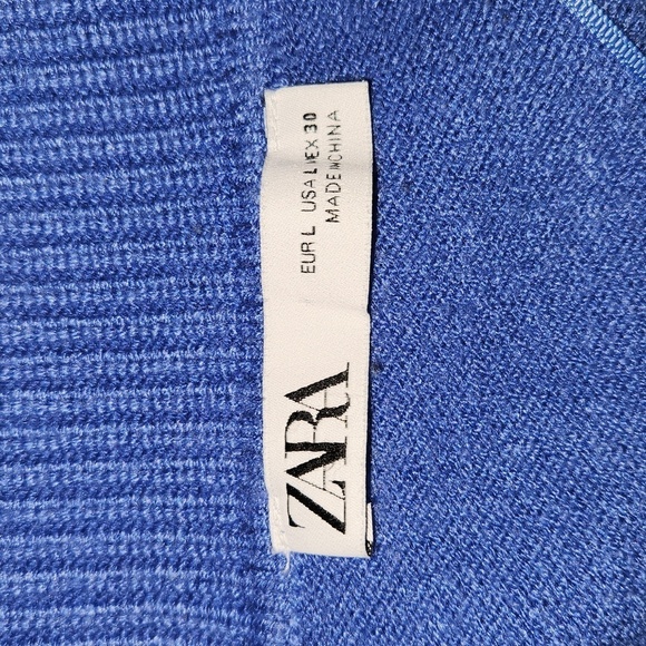 Zara blue knit polo sweater - Picture 8 of 11
